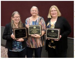 Diane L Richard (left) wins award from NCGS as editor of Wake Treasures